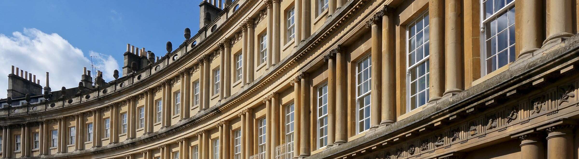 The curved Georgian facades of the Circus in Bath